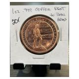 1 oz .999 Copper Second Amendment Round