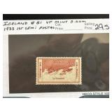1933 Iceland First Semi-Postal Stamp VF Mint