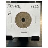 1925 France 25 Centimes Coin