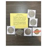 US Eisenhower Dollar Coins with Note