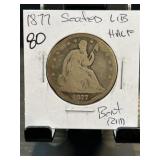 1877 Seated Liberty Half Dollar Coin