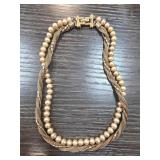 Marvella Pearl Necklace with Braided Chains