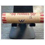 Roll of Pennies Marked with W