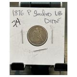 1876 Seated Liberty Dime