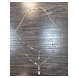 Lucky Gold-Tone Necklace With Green Beads