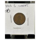 1913-S Wheat Penny in Holder