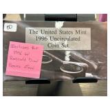 1996 U.S. Mint Uncirculated Coin Set with Bonus Co