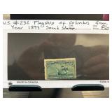 1893 US Scott #232 Flagship of Columbus Stamp