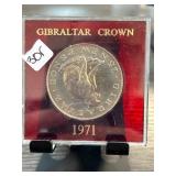 1971 Gibraltar Crown Coin in Display Case