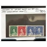 1937 Cayman Islands Coronation Stamp Set