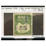 1941 US Wine Revenue Tax Stamp
