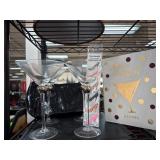 Cocktail Glasses, Recipe Book, and Wine Clutch Set