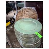 Green Chargers and Woven Plate Mats