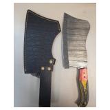 Custom Damascus Steel Knife With Sheath