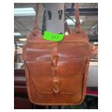 Brown Leather Crossbody Bag With Buckle