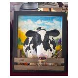Calvin Walton Mixed Media Cow Artwork