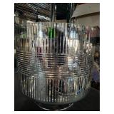 Mikasa Silver Cross Stripe Glass Footed Vase