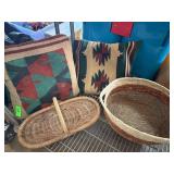 Southwestern-Style Pillows and Woven Baskets