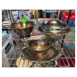 Silver-Toned Serving Pieces With Decorative Detail