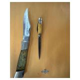 Two-Blade Pocket Knife and Fixed Blade Knife