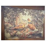 Framed Textured Bird Artwork in Wood Frame