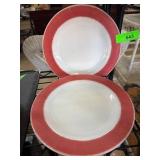 Two Plates with Red Border