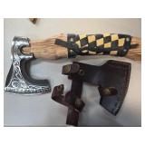 Decorative Hatchet with Leather Sheath