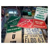 Various Metal and Plastic Signs
