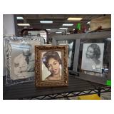 Framed Black-and-White and Color Portraits