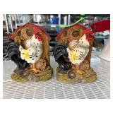 Rooster bookends with Barn Decoration