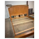 Wooden King Size Bed Frame With Arched Headboard