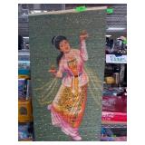 Painted Indoor Bamboo Beaded Curtain Panel