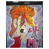 Signed Acrylic Painting on Canvas of David Bowie