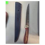 Damascus Steel Knife with Sheath