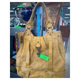 Lockheart Genuine Leather Tassel Buckle Bag