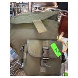Two Green Canvas Military Bags