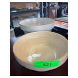 Two Stoneware Bowls, 10.5 and 9 Inch Diameter