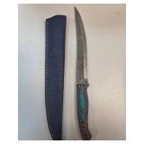 Handcrafted Damascus Steel Knife with Sheath