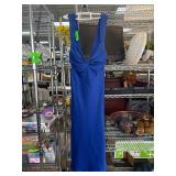 Calvin Klein Sapphire Halter Gown