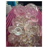 Plastic Bin of Chandelier Crystals