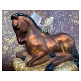 Equine Figurine with Heart and Ribbon Detailing