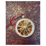 Glass Ornament with Orange Slice Design