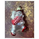 Glass Snowman Christmas Ornament