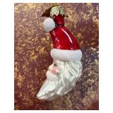 Glass Santa Claus Ornament with Glossy Finish