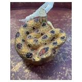 Glass Snake Ornament with Glitter Accents