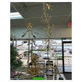 Two Gold-Tone Metal Holiday Trees