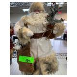 Santa Figurine with Faux Fur Trim and Accessories