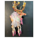 Hand-Painted Reindeer Ornament With Ballet Theme