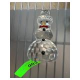 Faceted crystal Snowman Figurine with Accents