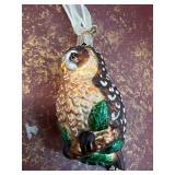 Owl blown Glass Christmas Ornament by OWC